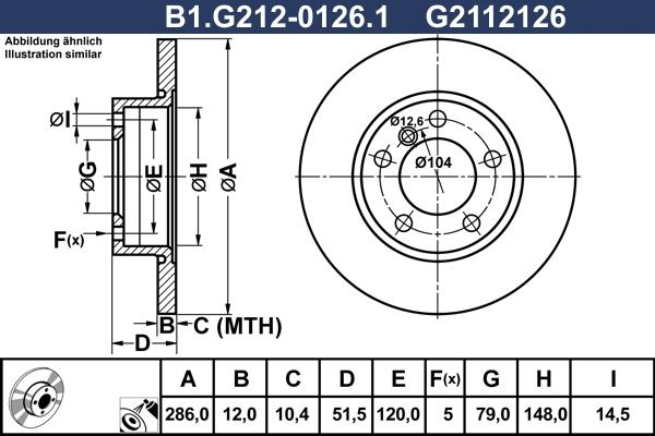 Galfer B1.G212-0126.1 - Bremžu diski ps1.lv