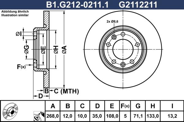 Galfer B1.G212-0211.1 - Bremžu diski ps1.lv