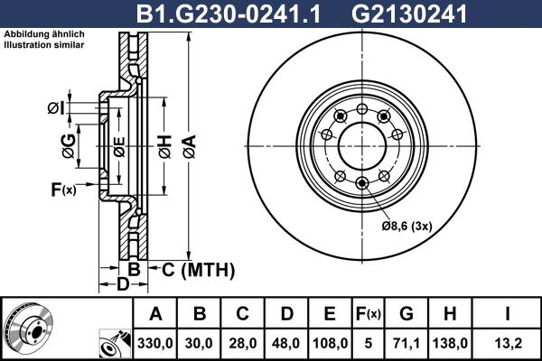 Galfer B1.G230-0241.1 - Bremžu diski ps1.lv