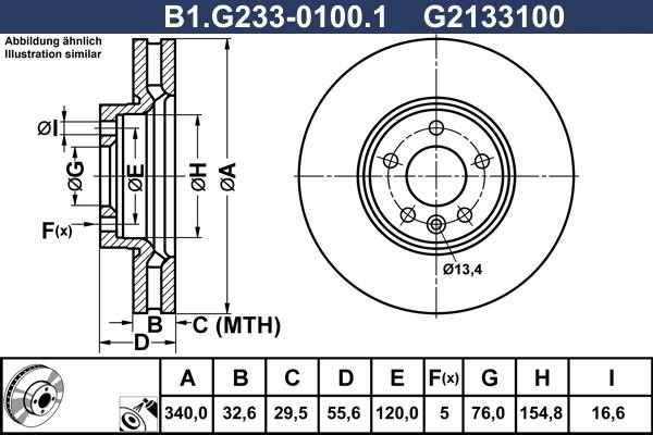 Galfer B1.G233-0100.1 - Bremžu diski ps1.lv