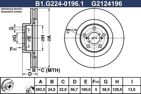 Galfer B1.G224-0196.1 - Bremžu diski ps1.lv