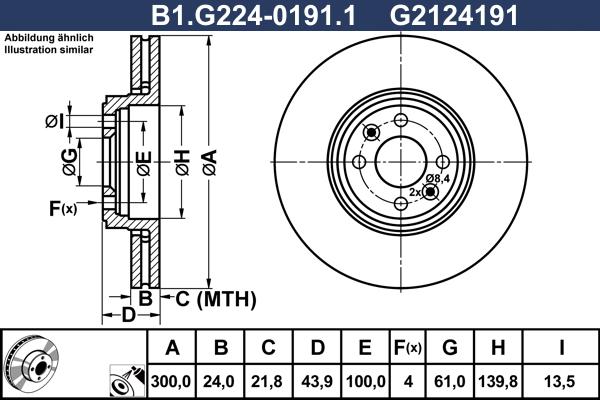 Galfer B1.G224-0191.1 - Bremžu diski ps1.lv