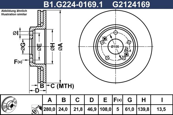 Galfer B1.G224-0169.1 - Bremžu diski ps1.lv