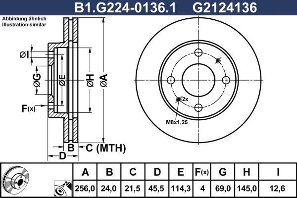 Galfer B1.G224-0136.1 - Bremžu diski ps1.lv