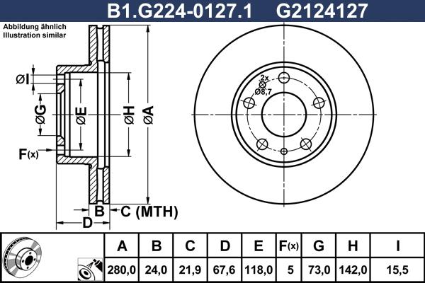 Galfer B1.G224-0127.1 - Bremžu diski ps1.lv