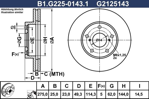 Galfer B1.G225-0143.1 - Bremžu diski ps1.lv