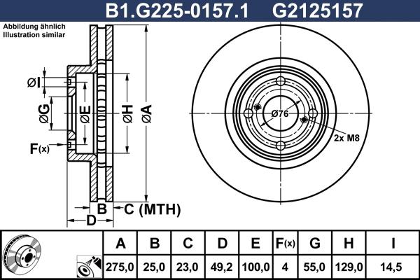 Galfer B1.G225-0157.1 - Bremžu diski ps1.lv