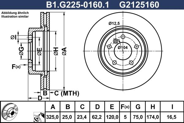 Galfer B1.G225-0160.1 - Bremžu diski ps1.lv