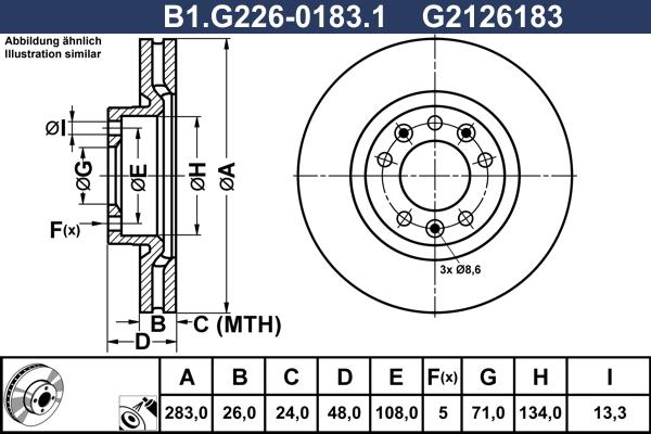 Galfer B1.G226-0183.1 - Bremžu diski ps1.lv