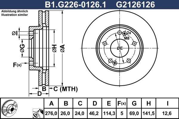 Galfer B1.G226-0126.1 - Bremžu diski ps1.lv