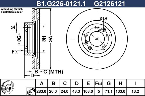 Galfer B1.G226-0121.1 - Bremžu diski ps1.lv