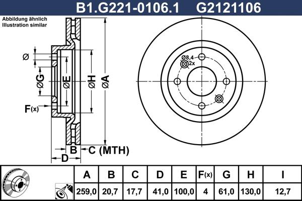 Galfer B1.G221-0106.1 - Bremžu diski ps1.lv