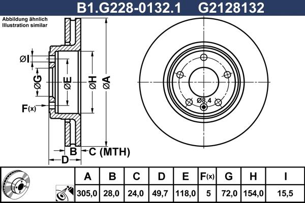 Galfer B1.G228-0132.1 - Bremžu diski ps1.lv