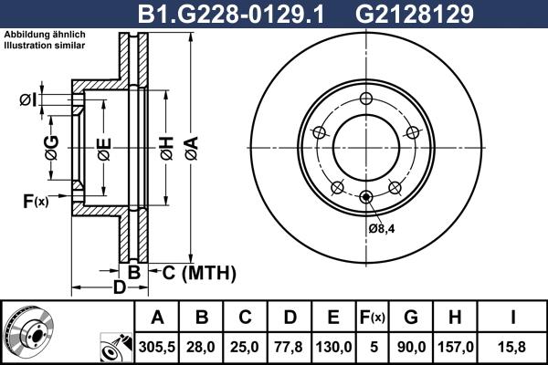 Galfer B1.G228-0129.1 - Bremžu diski ps1.lv