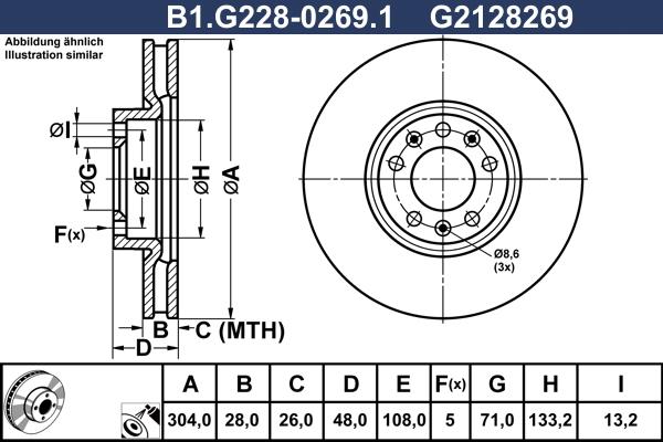 Galfer B1.G228-0269.1 - Bremžu diski ps1.lv