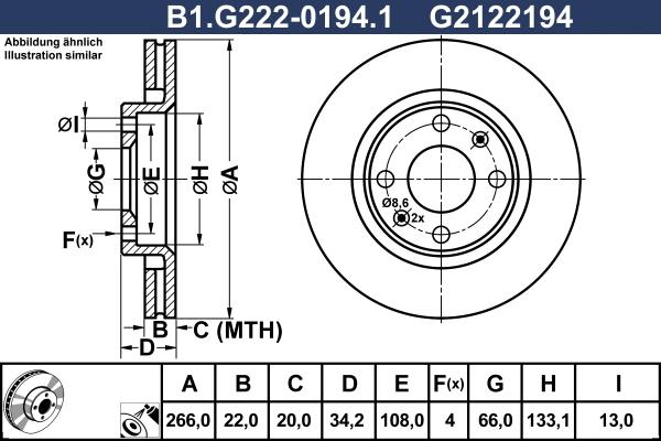Galfer B1.G222-0194.1 - Bremžu diski ps1.lv