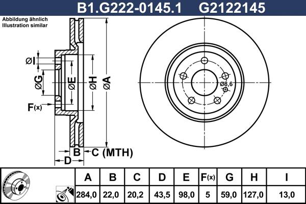 Galfer B1.G222-0145.1 - Bremžu diski ps1.lv