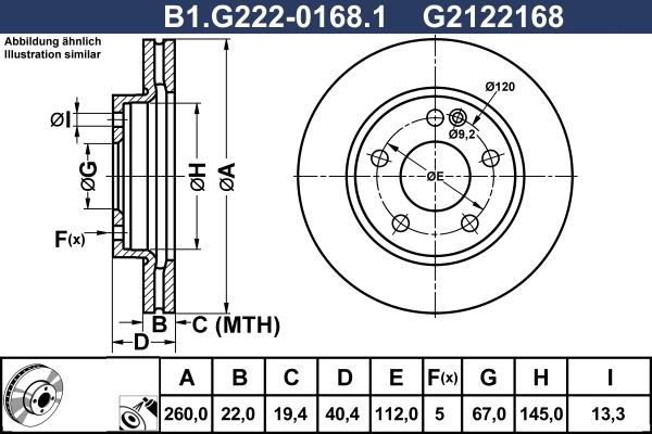 Galfer B1.G222-0168.1 - Bremžu diski ps1.lv