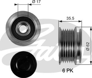 Gates OAP7044 - Piedziņas skriemelis, Ģenerators ps1.lv