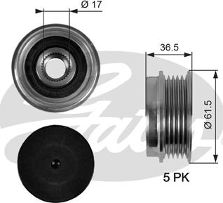 Gates OAP7041 - Piedziņas skriemelis, Ģenerators ps1.lv