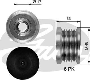 Gates OAP7054 - Piedziņas skriemelis, Ģenerators ps1.lv