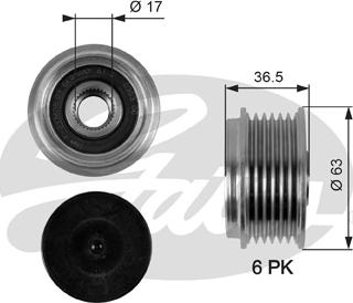 Gates OAP7051 - Piedziņas skriemelis, Ģenerators ps1.lv