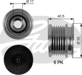 Gates OAP7057 - Piedziņas skriemelis, Ģenerators ps1.lv