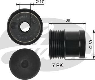 Gates OAP7069 - Piedziņas skriemelis, Ģenerators ps1.lv