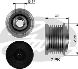 Gates OAP7065 - Piedziņas skriemelis, Ģenerators ps1.lv