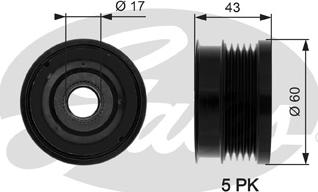 Gates OAP7062 - Piedziņas skriemelis, Ģenerators ps1.lv