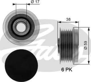 Gates OAP7039 - Piedziņas skriemelis, Ģenerators ps1.lv