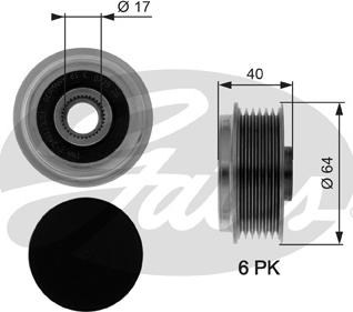 Gates OAP7037 - Piedziņas skriemelis, Ģenerators ps1.lv