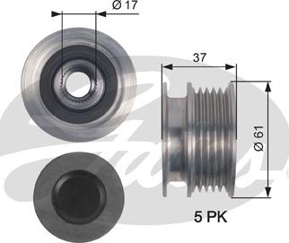 Gates OAP7145 - Piedziņas skriemelis, Ģenerators ps1.lv