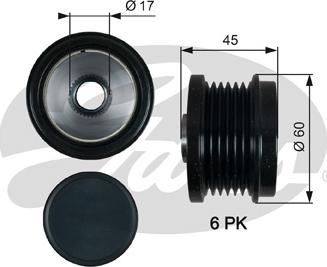 Gates OAP7155 - Piedziņas skriemelis, Ģenerators ps1.lv