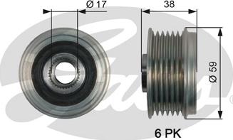 Gates OAP7168 - Piedziņas skriemelis, Ģenerators ps1.lv