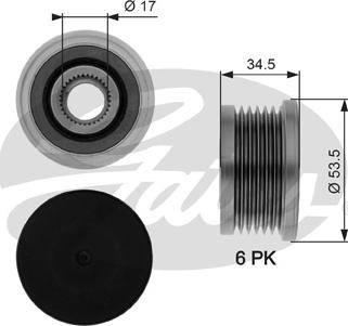 Gates OAP7109 - Piedziņas skriemelis, Ģenerators ps1.lv