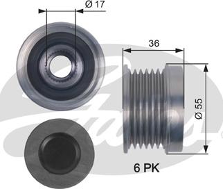 Gates OAP7138 - Piedziņas skriemelis, Ģenerators ps1.lv