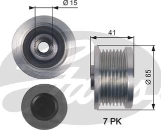 Gates OAP7125 - Piedziņas skriemelis, Ģenerators ps1.lv