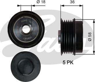 Gates OAP7214 - Piedziņas skriemelis, Ģenerators ps1.lv