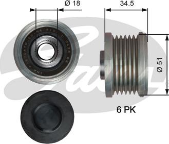 Gates OAP7218 - Piedziņas skriemelis, Ģenerators ps1.lv