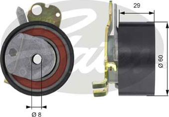 Gates T43051 - Spriegotājrullītis, Gāzu sadales mehānisma piedziņas siksna ps1.lv