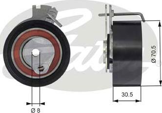 Gates T43159 - Spriegotājrullītis, Gāzu sadales mehānisma piedziņas siksna ps1.lv