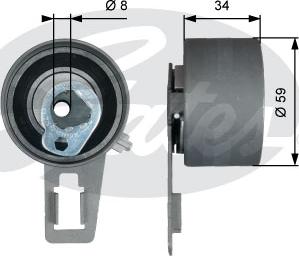 Gates T43180 - Spriegotājrullītis, Gāzu sadales mehānisma piedziņas siksna ps1.lv