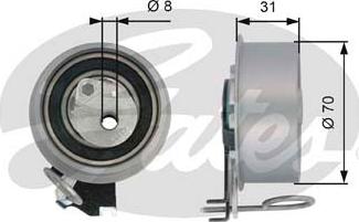 Gates T43135 - Spriegotājrullītis, Gāzu sadales mehānisma piedziņas siksna ps1.lv