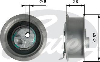 Gates T43237 - Spriegotājrullītis, Gāzu sadales mehānisma piedziņas siksna ps1.lv