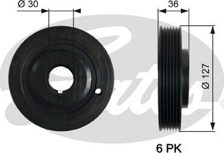 Gates TVD1097 - Piedziņas skriemelis, Kloķvārpsta ps1.lv