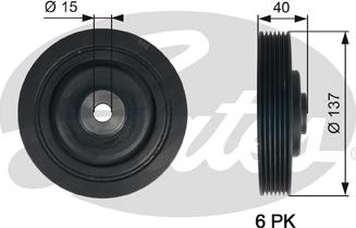 Gates TVD1045 - Piedziņas skriemelis, Kloķvārpsta ps1.lv