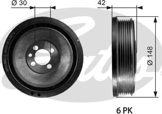 Gates TVD1048 - Piedziņas skriemelis, Kloķvārpsta ps1.lv