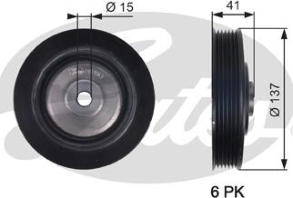 Gates TVD1043 - Piedziņas skriemelis, Kloķvārpsta ps1.lv