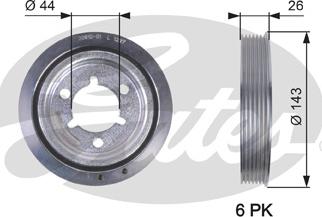 Gates TVD1055 - Piedziņas skriemelis, Kloķvārpsta ps1.lv